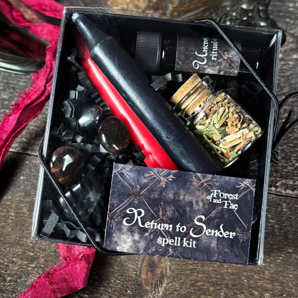 Return to Sender Spell Kit – Dark Matter Witch Ritual Kit for Protection, Uncrossing & Energy Shielding