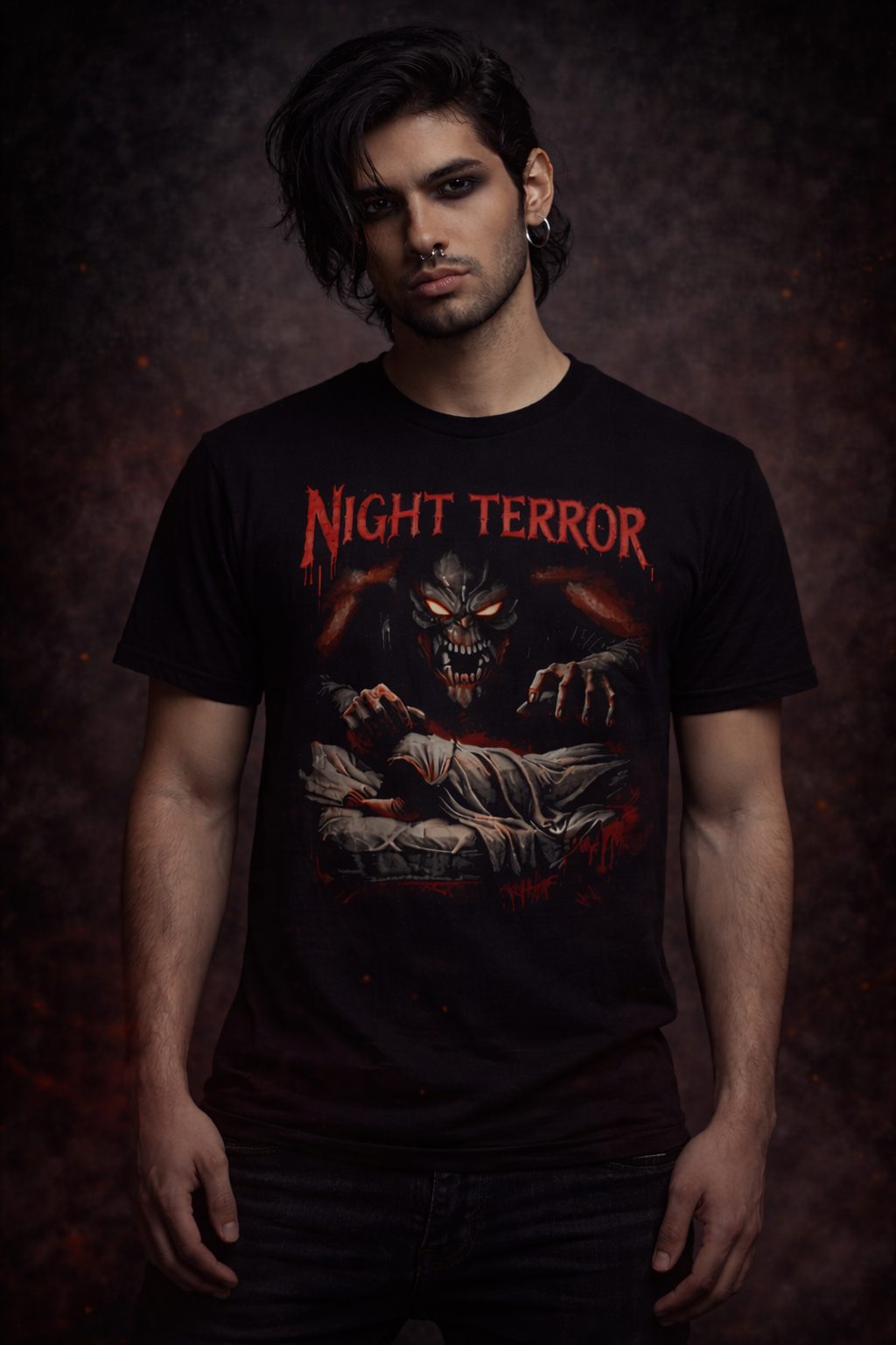 Night Terror Tee – Dark Matter Demon Nightmare Horror Shirt