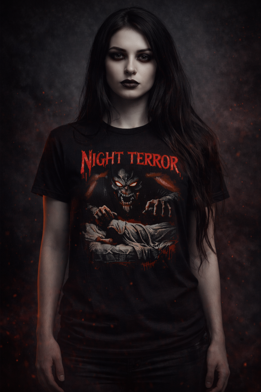 Night Terror Tee – Dark Matter Demon Nightmare Horror Shirt