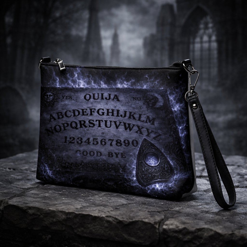 Dark Matter Ouija Crossbody Purse – Gothic Occult Wristlet Bag (Move to Good-Bye Edition)