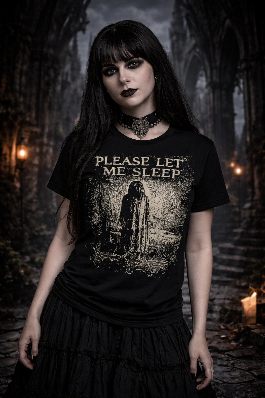 Please Let Me Sleep Restless Spirit Tee – Dark Matter Horror Shirt