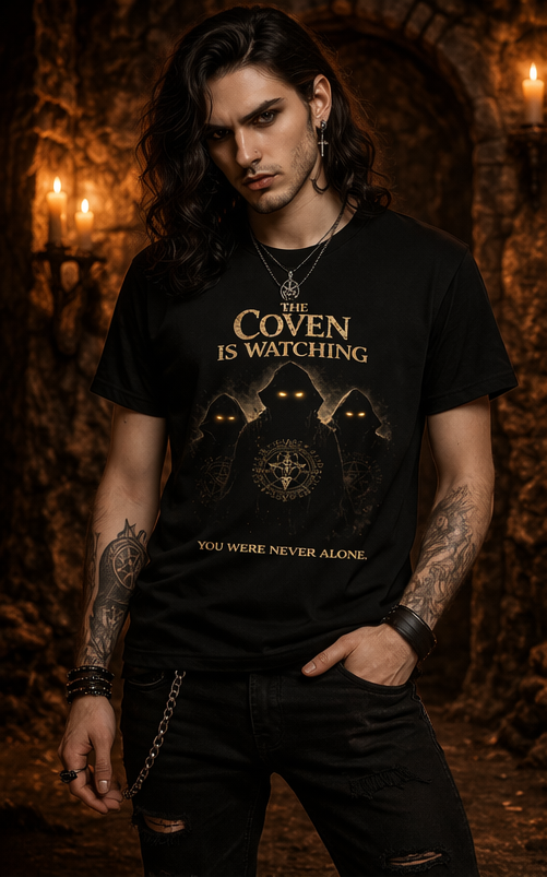 The Coven Is Watching Tee – Occult Horror Shirt | Dark Matter Apparel