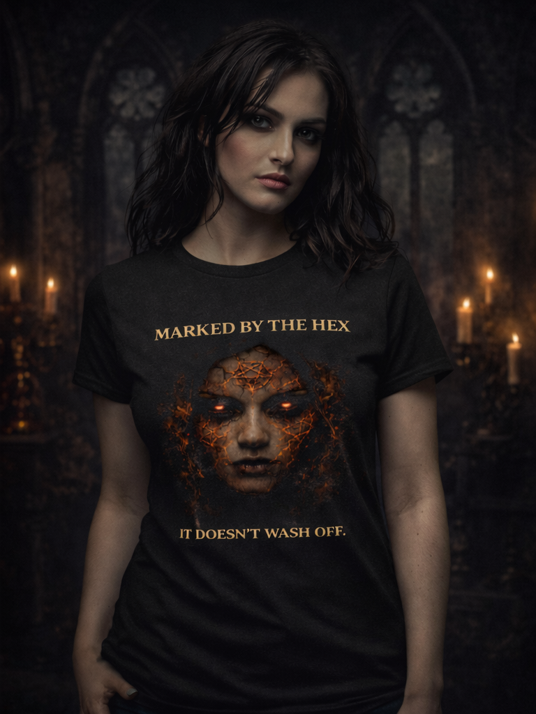 Marked by the Hex Tee – Occult Horror Shirt | Dark Matter Gothic