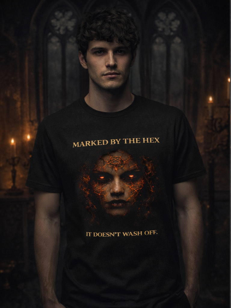 Marked by the Hex Tee – Occult Horror Shirt | Dark Matter Gothic